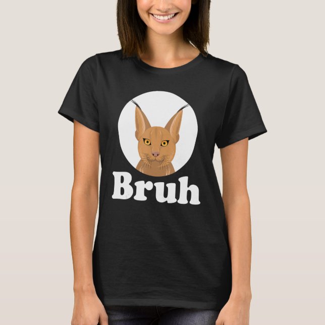 Camiseta Big Floppa Caracal Cat Meme Bruh (Frente)