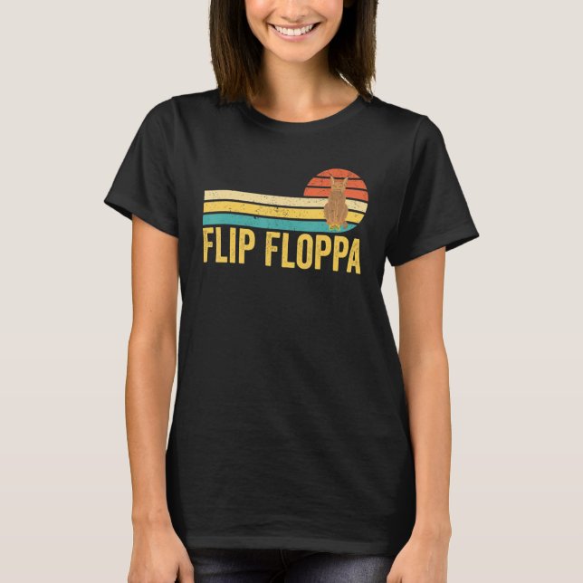 Camiseta Big Floppa Caracal Cat Meme Retro Flip Floppa (Frente)