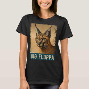 Camiseta Big Floppa Para Crianças Memória Gato Caracal Cute