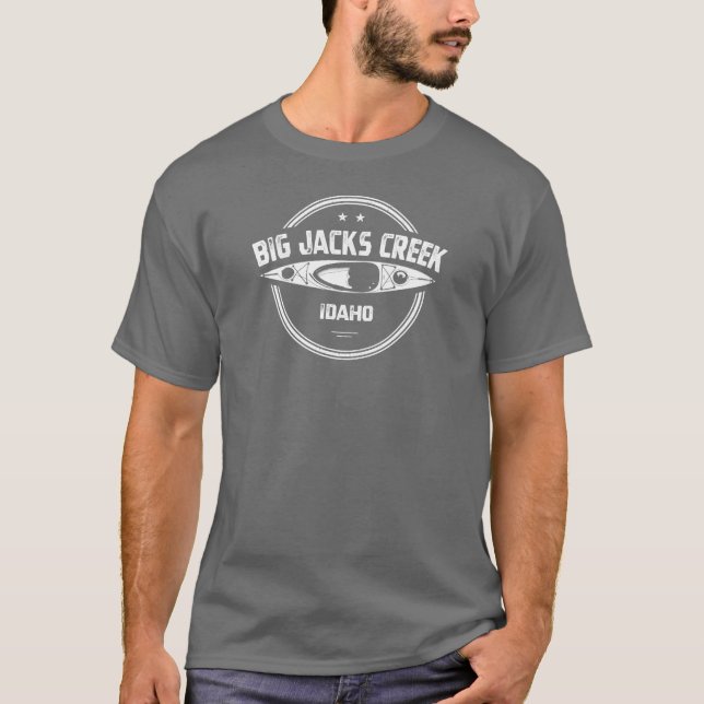 Camiseta Big Jacks Creek Wild E Rio Cênico Idaho Kayaki (Frente)