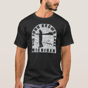 Camiseta Big John Brown Lake Ice Fish Michigan