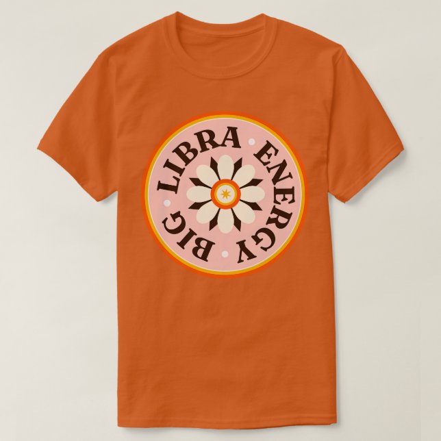 Camiseta Big Libra Energy - Retro Libra Horoscope Sinal Vin (Frente do Design)