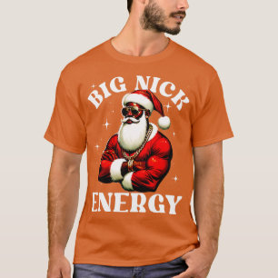 Camiseta Big Nick Energy African American Papai Noel Chris