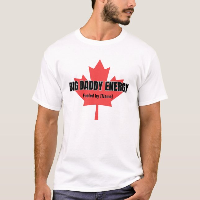Camiseta Big Pai Energy Canada Mapeando Folha Alimentada Po (Frente)