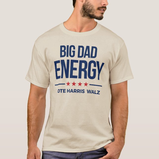 Camiseta Big Pai Energy Vote Harris Walz (Frente)