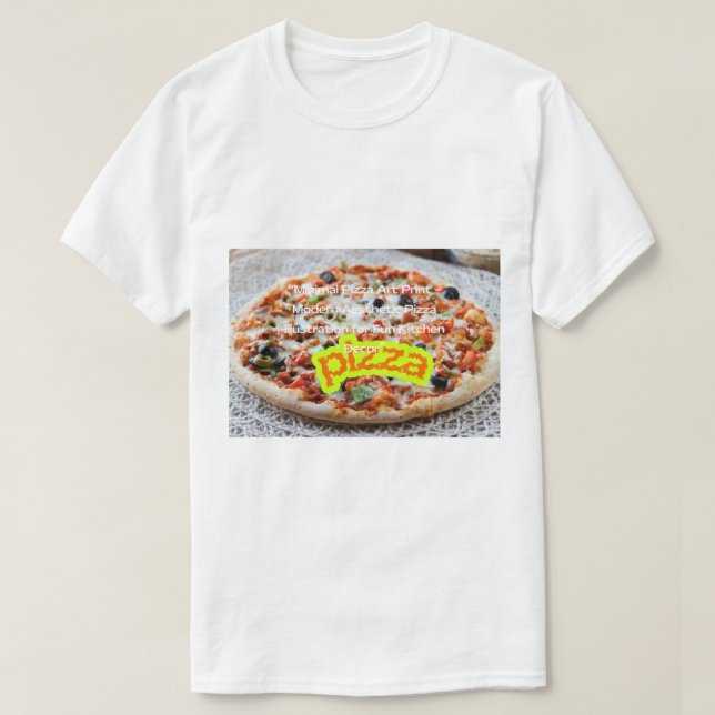 Camiseta Big Pizza Image - Delicious Food Illustration (Frente do Design)