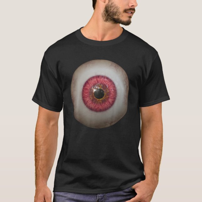 Camiseta Big Red Eyeball Engraçado Engraçado Preguiçoso Fác (Frente)
