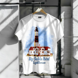 Camiseta Big Sable Point Lighthouse Watercolor - Michigan