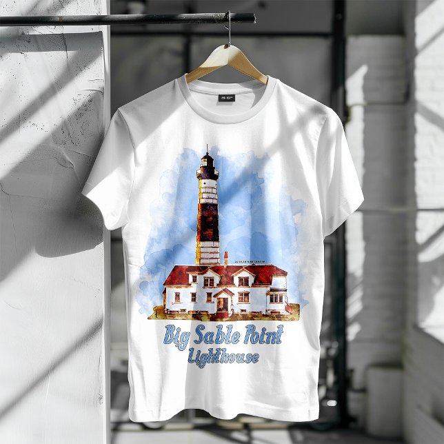 Camiseta Big Sable Point Lighthouse Watercolor - Michigan (Criador carregado)