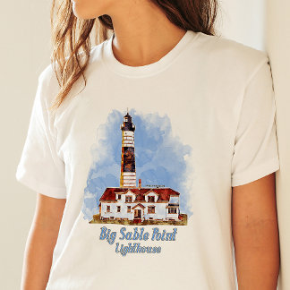 Camiseta Big Sable Point Lighthouse Watercolor - Michigan