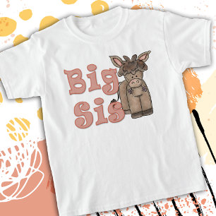 Camiseta Big Sis Cute Donkey Kids