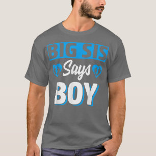 Camiseta Big Sis Diz Menino Sexo Fofo Equipe de Revelação B