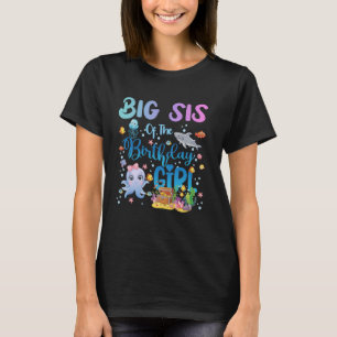 Camiseta Big Sis Do Aquarthday Girl Sea Fish Ocean Aquari