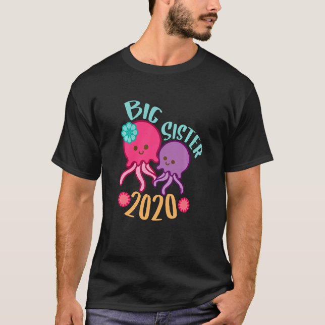 Camiseta Big Sister 2020 Ocean Animal Jelly Fish Sisters (Frente)