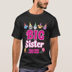 Camiseta Big Sister 2025 Anunciando Gravidez Raparigas Todd