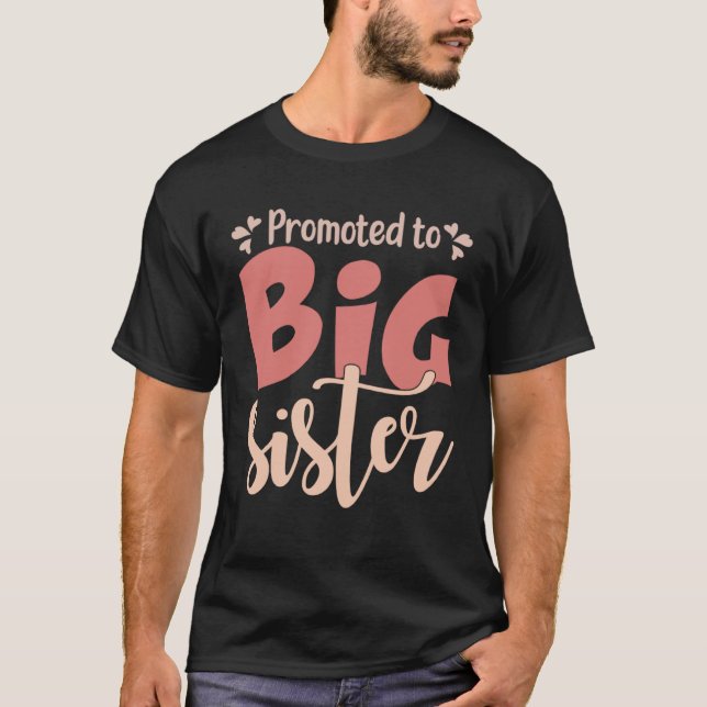 Camiseta big sister announcement Promoted to big sister Lit (Frente)