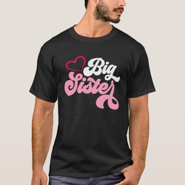 Camiseta Big Sister Baby Pregnancy Announcement Family  1 (Frente)