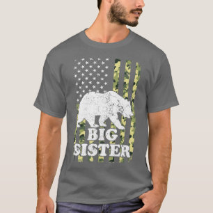 Camiseta Big Sister Bear Camping Hiking Camouflage USA Amer