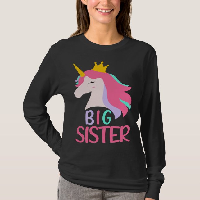 Camiseta Big sister finally Unicorn (Frente)