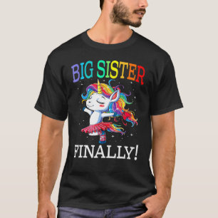 Camiseta Big Sister Finalmente Unicórnio Para Rapariga
