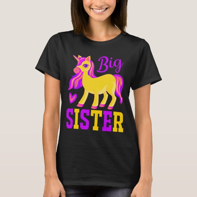 Camiseta Big Sister Magical Unicorn (Frente)