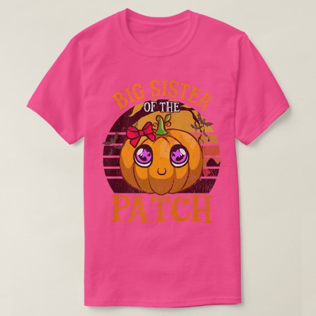 Camiseta Big Sister Of The Patch Family Group Halloween 550 (Frente do Design)