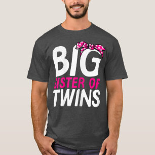 Camiseta Big Sister of Twins Sibling Brother Family Matchin