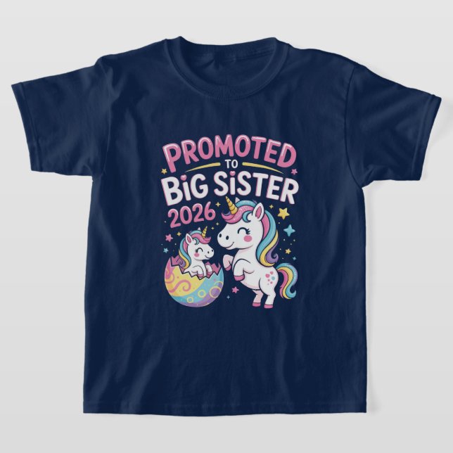 Camiseta Big Sister Upgrade 2026 – Magical Unicorn Edition  (Postura )