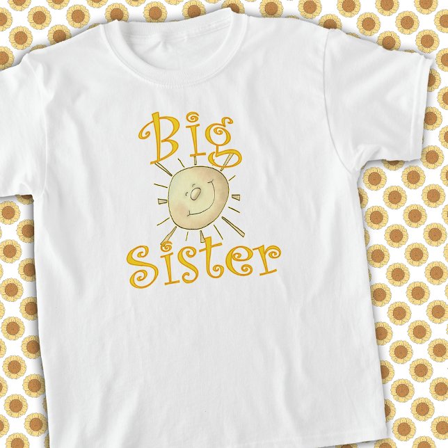 Camiseta Big Sister Whimsical Sunshine Smile (Criador carregado)