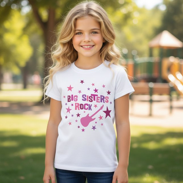 Camiseta Big Sisters Rock Kid (Big sisters rock girl's t-shirt.)