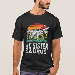 Camiseta Big Sistersaurus Funny T Rex Dinossaur Big Sisters
