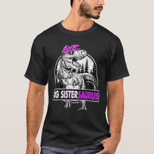 Camiseta Big Sistersaurus T Rex Dinossaur Dia de as mães E