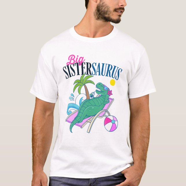 Camiseta Big Sistersaurus T Rex Sister Surus Family Vacati (Frente)