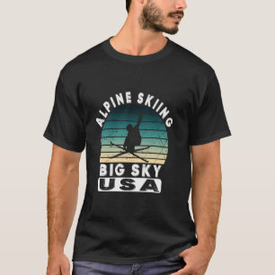 Camiseta Big Sky Montana Ski Resort Vintage Rocky Mounts