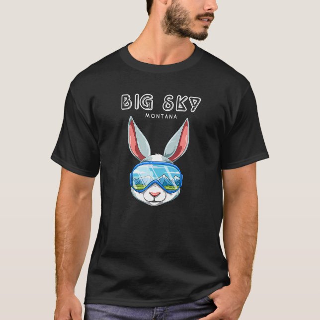 Camiseta Big Sky Montana Usa Ski E Snowboard Rabbit (Frente)