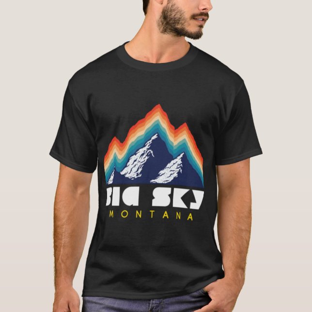 Camiseta Big Sky Montana Usa Ski Resort 1980S Retro (Frente)