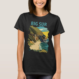 Camiseta Big Sur Bixby Bridge Costeiro Azul Viagem