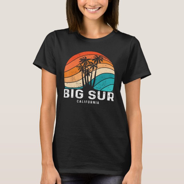 Camiseta Big Sur California Palm Tree Beach Souvenir (Frente)
