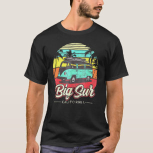 Camiseta Big Sur California Retro Beach Palm Tree S