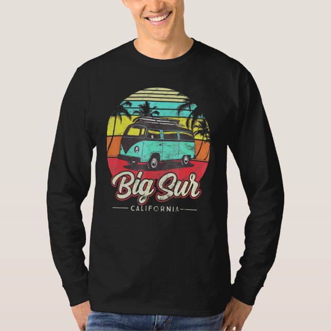 Camiseta Big Sur California Retro Beach Palm Tree S (Frente)