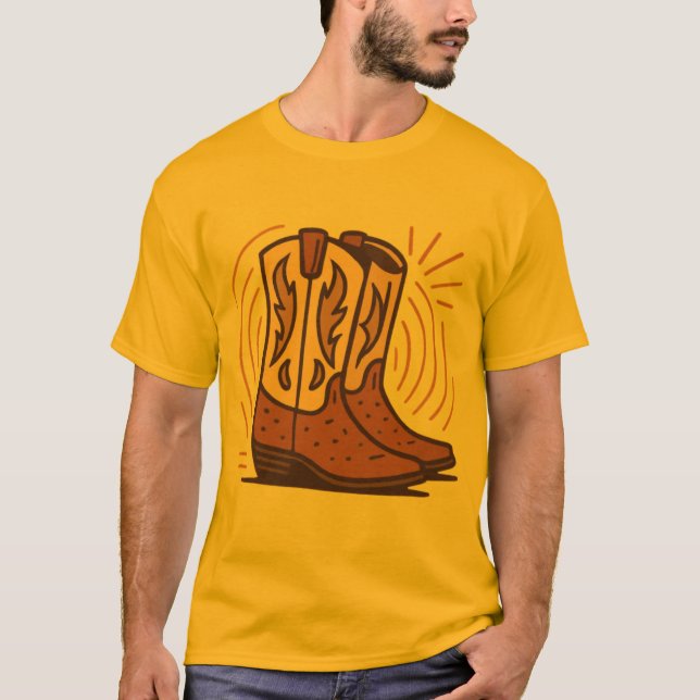 Camiseta Big Texas Boots - caubói-retrô (Frente)