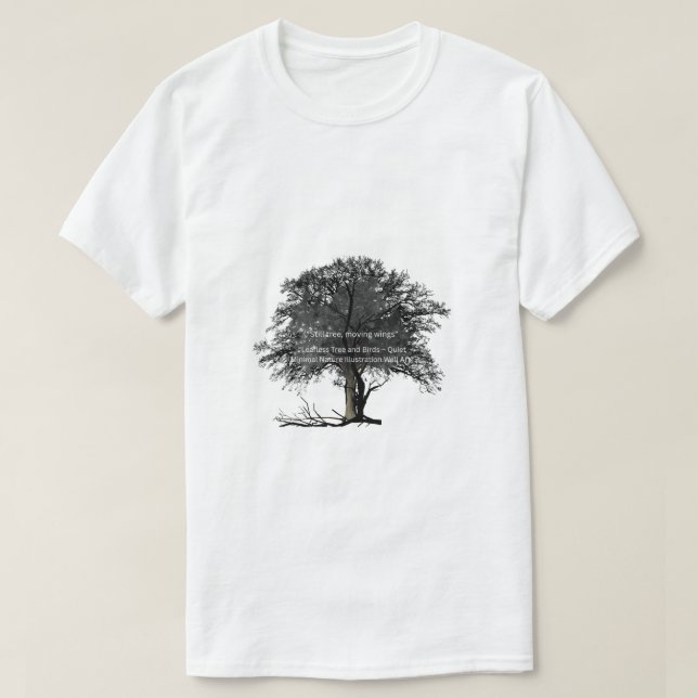 Camiseta Big Tree Black Art -Silhouette Nature Illustration (Frente do Design)