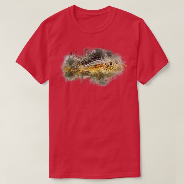 Camiseta Bigeye Sand Cichlid Ndole Red Callochromis macacos (Frente do Design)