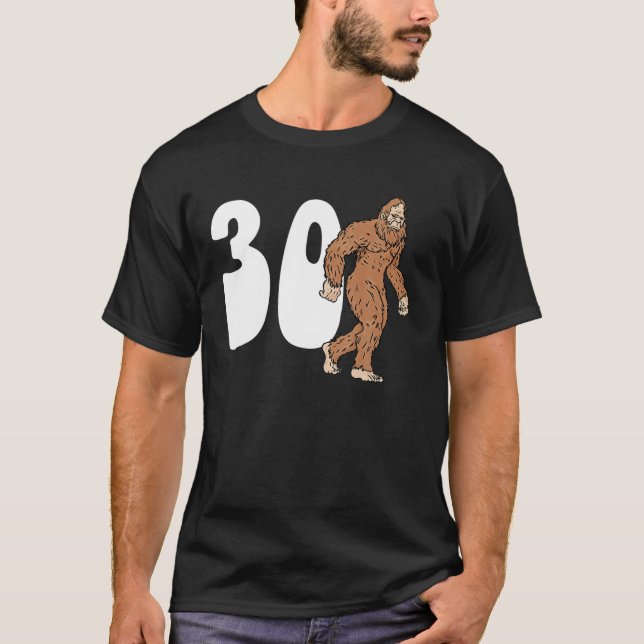 Camiseta Bigfoot 30 30 anos Sasquatch de aniversário de 30  (Frente)
