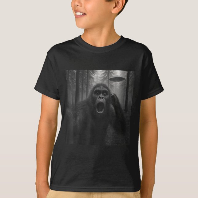 Camiseta Bigfoot Alien Ufo Selfie Funny Sasquatch Meme Men  (Frente)