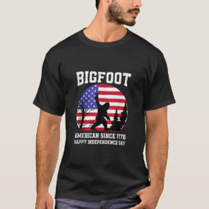 Camiseta Bigfoot America Rock Sobre Bandeira Americana Patr