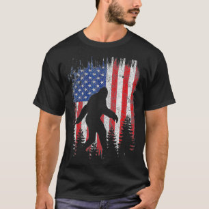 Camiseta Bigfoot American Flag Patriótico 4º De Julho