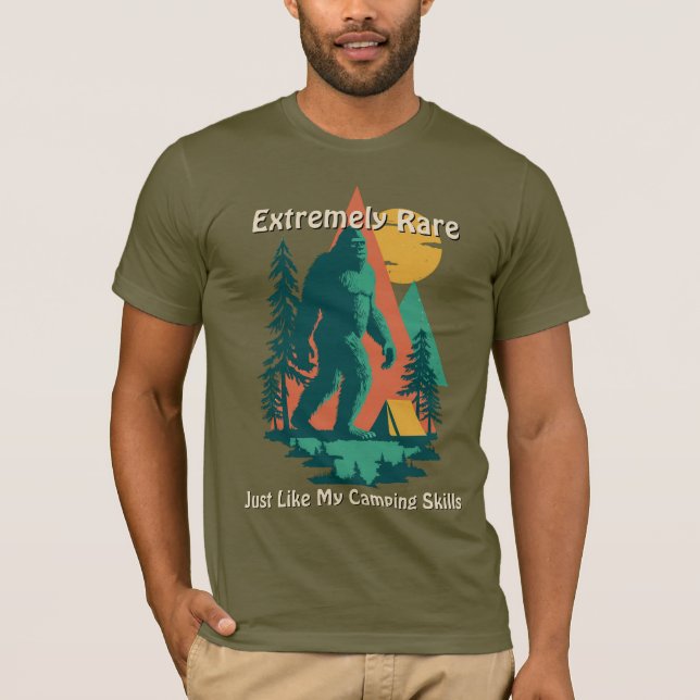 Camiseta BigFoot Camping Forest Mountains Funny Custom (Frente)