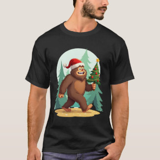 Camiseta Bigfoot Christmas Tree Santa Hat (2)