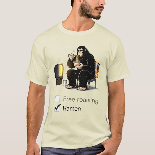 Camiseta Bigfoot come ramen (Frente)